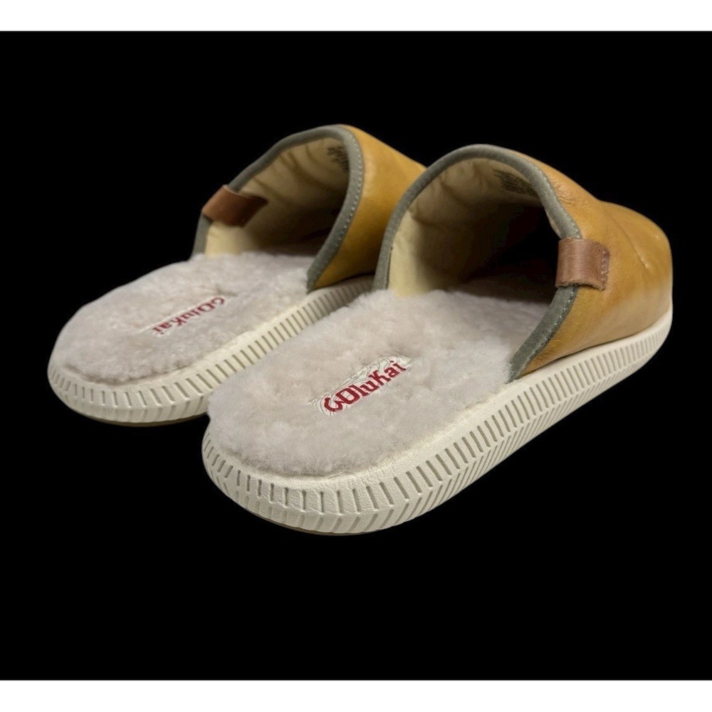 Size 12 - Olukai Mens Slippers Mua 'lli Slides Sandal Shoes Shearling Lined - Picture 6 of 8